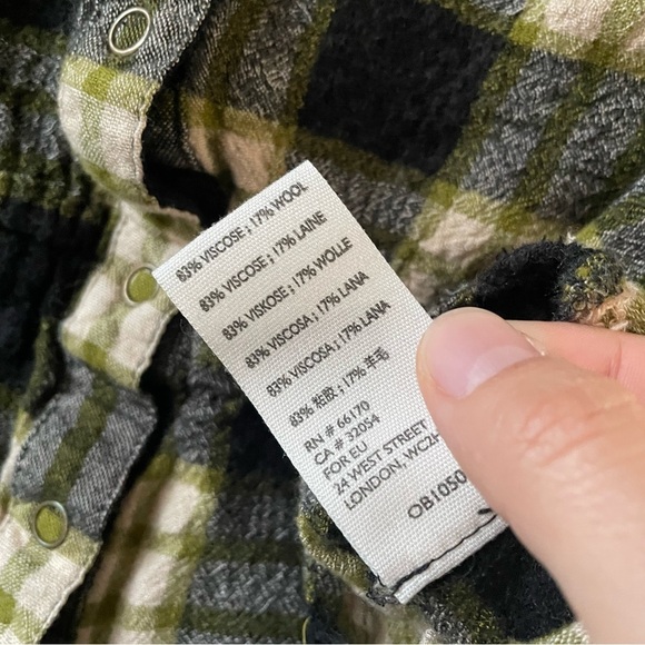 Free People plaid drawstring flannel checker shirt button down - Picture 7 of 12